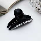 Крабик для волос «Зарина», дуга узкий, 5 см, чёрный (комплект 6 шт) - фото 51952839