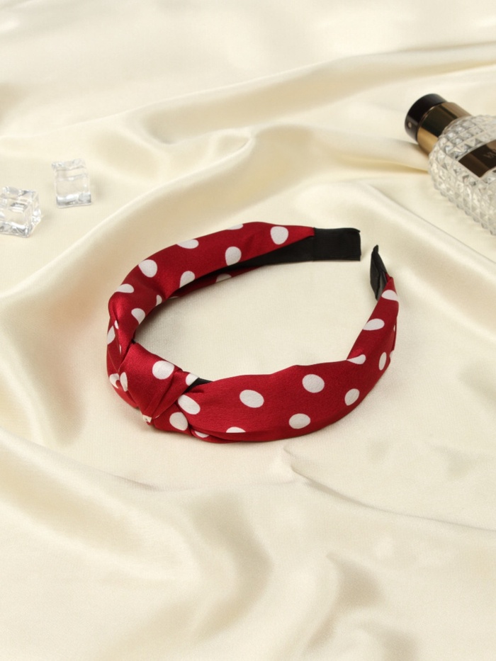 Ободок для волос «Кокетка», 3 см, красный горох - Фото 1