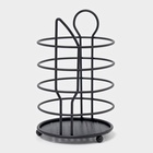 Сушилка для столовых приборов Доляна, 17×10.5×10.5 см, чёрная - Фото 3