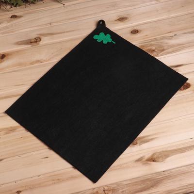 Коврик - сидушка для бани и сауны с аппликацией «Дубовый лист», 50×40 см, полиэфир, чёрный