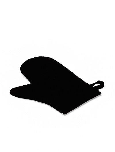 Рукавица для бани и сауны, полиэфир, чёрная