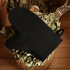 Рукавица для бани и сауны, полиэфир, чёрная - фото 64532004