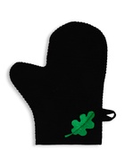Рукавица для бани с аппликацией «Дубовый лист», полиэфир, чёрный - Фото 2