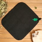 Набор для бани с аппликацией «Дубовый лист», 3 предмета: шапка, коврик, рукавица, войлок, тёмный - Фото 7