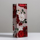 Пакет подарочный ламинированный под бутылку, упаковка, «Flowers», 13 x 36 x 10 см - фото 8191561