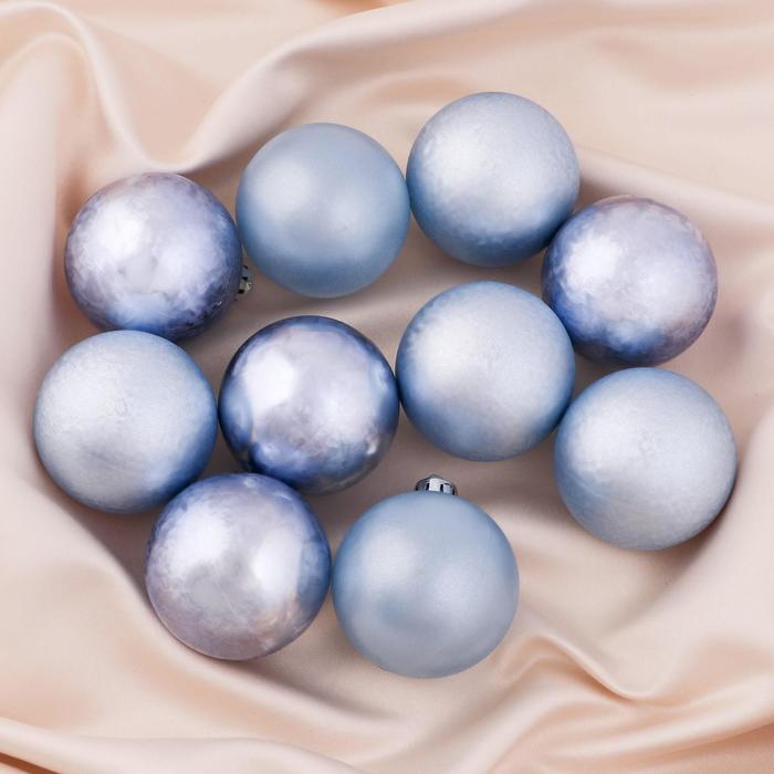 Ёлочные игрушки, шары новогодние, пластик, набор d=5 см, 10 шт. «Туман ассорти» - Фото 1