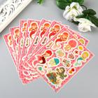 Наклейка пластик "Русалочки" золотая обводка МИКС 16х9,8 см набор 10 шт - фото 21113819