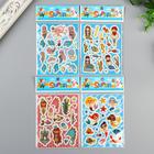 Наклейка пластик "Русалочки" золотая обводка МИКС 16х9,8 см набор 10 шт - фото 21113822