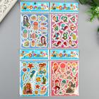 Наклейка пластик "Русалочки" золотая обводка МИКС 16х9,8 см набор 10 шт - фото 21113823