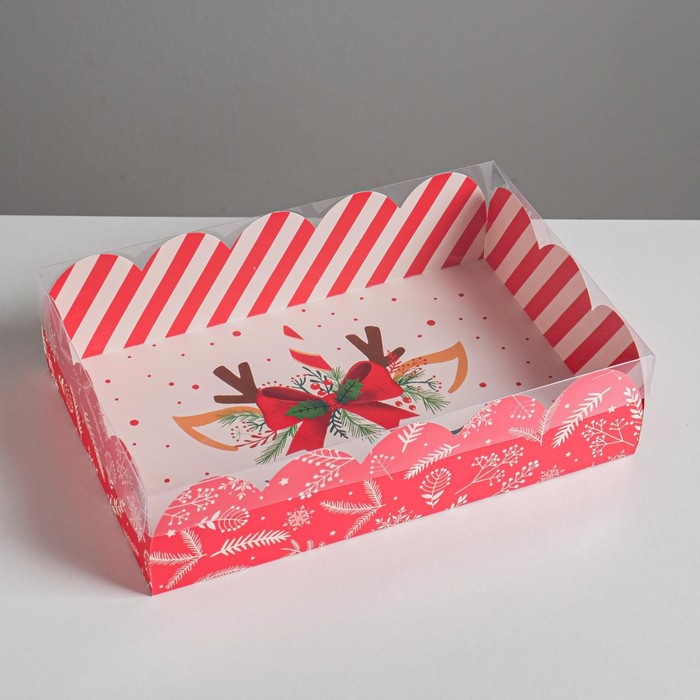 Коробка подарочная с PVC крышкой «Подарок», 20 × 30 × 8 см - Фото 1