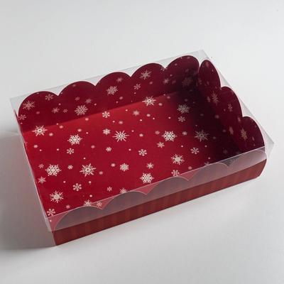 Коробка подарочная с пластиковой крышкой «С Новым годом», 20×30×8 см