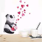 Наклейка пластик интерьерная "Панда с сердечками" 30х30 см - фото 9053837