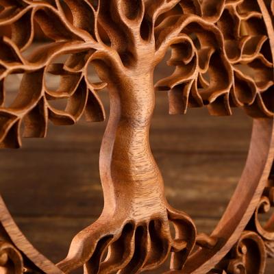 Панно «Райское древо», 40×40×2 см, резное дерево