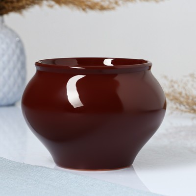 Горшок для запекания Псковский гончар «Стандарт», 500 мл, без крышки, керамика, коричневый