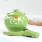 Горшочки для запекания Псковский гончар «Ромашка зелёная», набор 4 шт., 850 мл, с ухватом, керамика - Фото 2