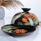 Блинница Псковский гончар «Божья коровка», 24×15 см, керамика, чёрная - Фото 2
