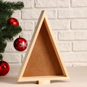 Кашпо деревянное "Ящик Ёлочка треугольником", МАССИВ, 32×23×4.5 см