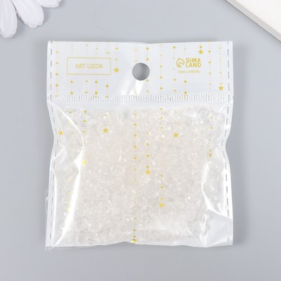 Бусины для творчества пластик «Кристалл с гранями прозрачный», набор 20 г, 0.4×0.6×0.6 см