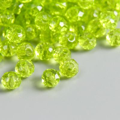 Бусины для творчества пластик «Кристалл с гранями св. зелёный», набор 20 г, 0.4×0.6×0.6 см
