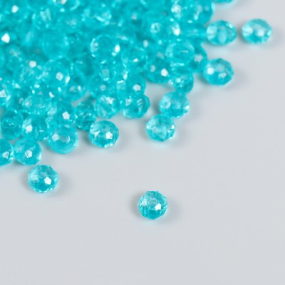 Бусины для творчества пластик «Кристалл с гранями морская волна», набор 20 г, 0.4×0.6×0.6 см
