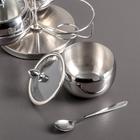 УЦЕНКА Набор сахарниц на крутящейся подставке с ложками 3 шт.: 19×14 см - Фото 2