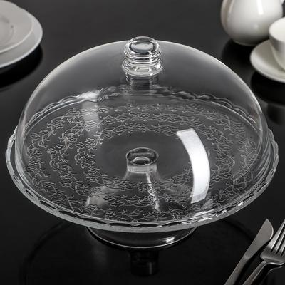 УЦЕНКА Тортовница с крышкой на ножке «Цветочки», 29×29×23 см