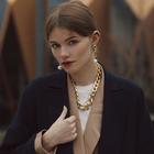 Колье «Цепь бруклин», цвет глянцевое золото, 50 см - фото 25706171