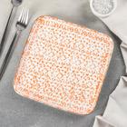 Тарелка керамическая квадратная «Марокканка», d=21,5 см, цвет оранжевый - фото 319794067