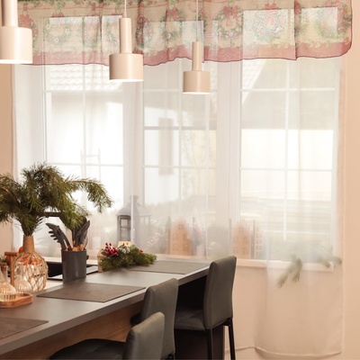 Тюль с подхватом и ламбрекеном «Новогоднее настроение» 250×200 см, 100% п/э, вуаль