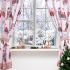 Шторы для кухни с подхватами «Этель» Winter holidays, 145×180 см - 2 шт., бежевые - Фото 1