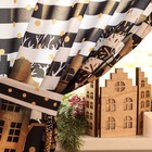 Комплект штор для кухни с подхватами «Этель. Золотой город, 2 шт., белые, чёрные, 145×180 см - Фото 3