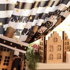 Комплект штор для кухни с подхватами «Этель. Золотой город, 2 шт., белые, чёрные, 145×180 см - Фото 7