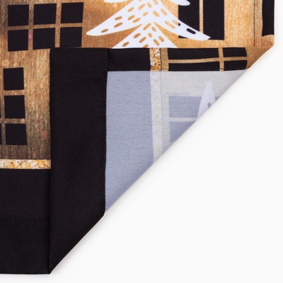 Комплект штор для кухни с подхватами «Золотой город» 145×180 см - 2 шт., габардин