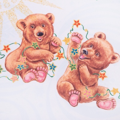 Комплект штор для кухни с подхватами «Новогодняя сказка» 145×180 см - 2 штуки, габардин