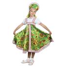 Русский народный костюм «Хохлома зелёная», платье, кокошник, р. 34, рост 134 см - фото 9054656