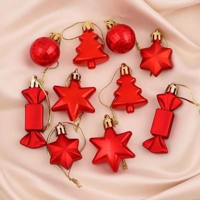 Ёлочные игрушки 10 шт. «Сюрприз», красный