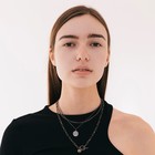 Кулон «Цепь» шар, медальон, тоггл, цвет серый, L=52 см - фото 24421277