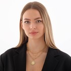 Кулон «Цепь» новолуние, цвет золото , длина 36см - фото 25617056