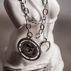 Кулон "Цепь" новолуние, цвет серебро, L=45 см - фото 24282904