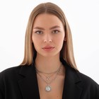 Кулон "Цепь" новолуние, цвет серебро, L=45 см - фото 24282903