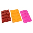 Форма силиконовая для украшений Доляна «Сердечки», 30х17х2,5 см, 12 ячеек, цвет МИКС - Фото 2