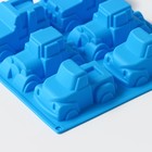 Форма для выпечки Доляна «Грузовик», силикон, 22×22 см, 6 ячеек (9.8×4.9 см), синий - Фото 2