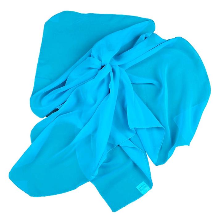 Платок женский, размер 100х100, цвет голубой