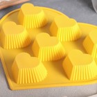 Форма силиконовая для выпечки Доляна «Сердце. Риб», 25×22×3,5 см, 6 ячеек, цвет МИКС - Фото 3