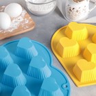 Форма силиконовая для выпечки Доляна «Сердце. Риб», 25×22×3,5 см, 6 ячеек, цвет МИКС - Фото 5