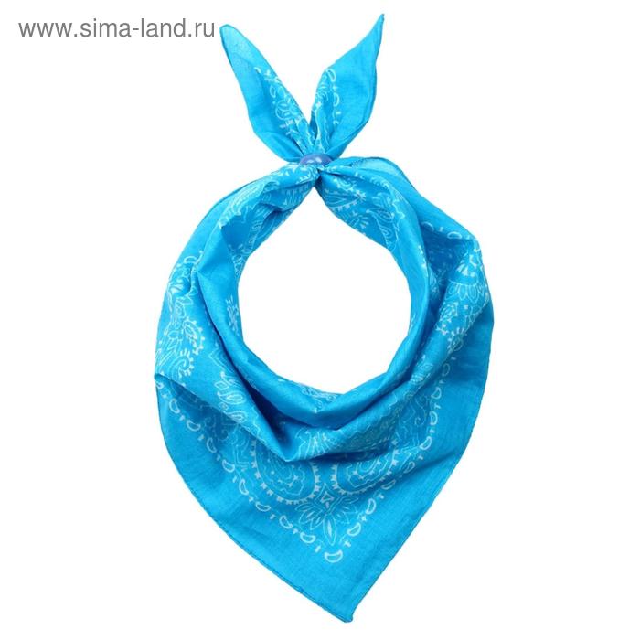 Платок женский, размер 50х50, цвет голубой - Фото 1