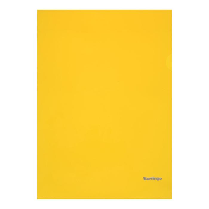 Папка-уголок А4 180мкм Berlingo, непрозрачная, желтая - Фото 1