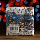 Салфетки бумажные «Снеговички», 24×24 см 100 листов - Фото 5