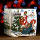 Салфетки бумажные "Гармония цвета", 24х24 см 100 шт, с рисунком "Дед Мороз" - фото 11019645