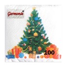 Салфетки новогодние бумажные «Ёлка», 24×24 см, 100 шт. - Фото 2